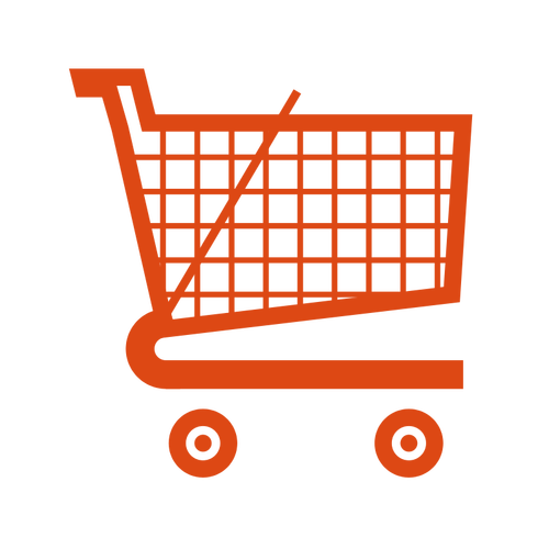 Supermarket carucior vector icon