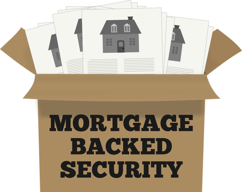 Mortgage backed security sign vector illustration