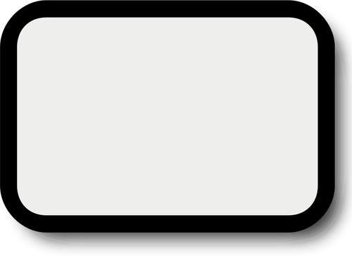 Rechthoekige witte knop met dikke zwarte omlijsting vector graphics