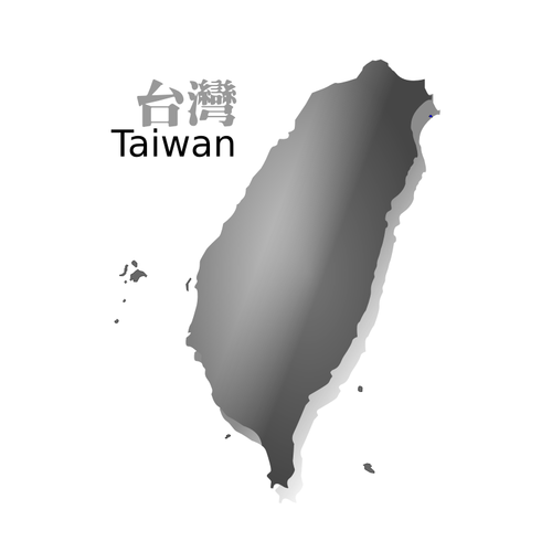 Grå kart over Taiwan vektor image