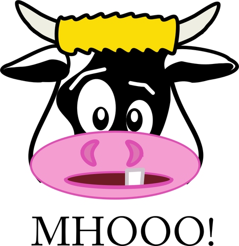 Vector images clipart de tête de vache au nez rose