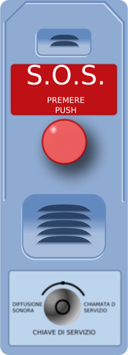 लाल pushbutton ड्राइंग सदिश के साथ स्टेशन बुला मुसीबत का इशारा