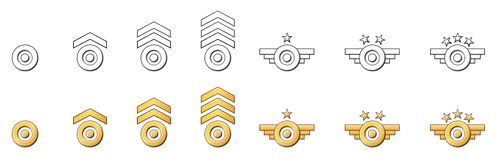 Desenho de vetor de emblemas militares