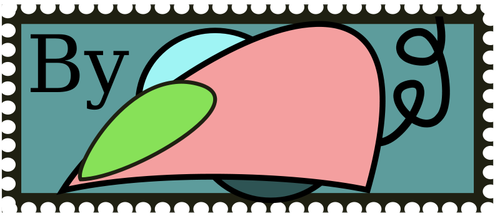 Pomocí myši poštovní známka vektorový obrázek