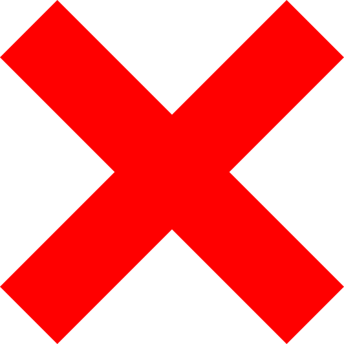 Rødt kors ikke OK vektor-symbol