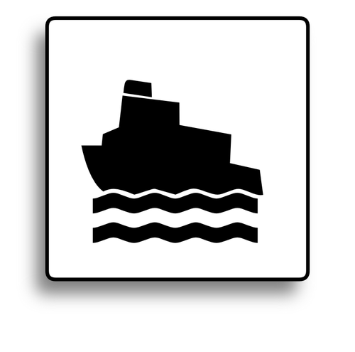 Balsa barco estrada sinal vector imagem