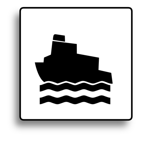 Ferry bateau road sign vector image