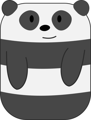 Panda de dibujos animados lindo con las manos