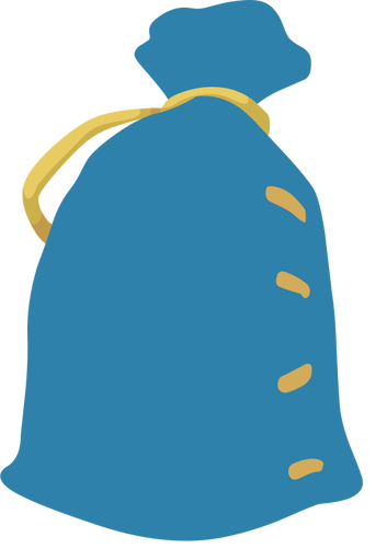 Sebuah karung biru