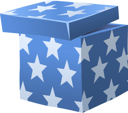 Ilustración vectorial de regalos caja con tapa azul