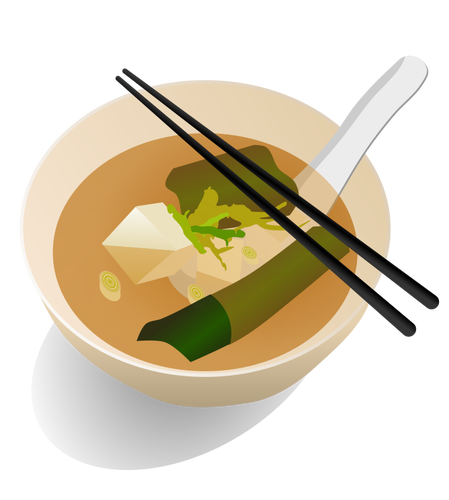 Miso soup serving vector drawing