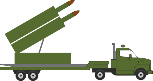 Raket vrachtwagen vectorafbeeldingen met raket artillerie