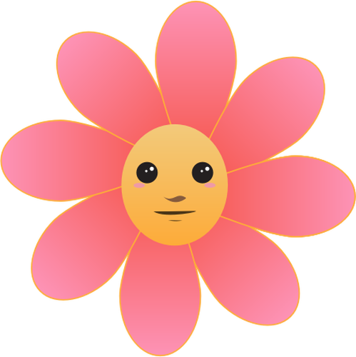 Illustration of smiling flower