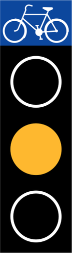 Gambar vektor kuning lampu lalu lintas untuk sepeda