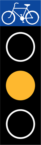 Vector image of amber traffic light for bicycles