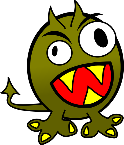 Vektor-Bild von wütenden grünen monster