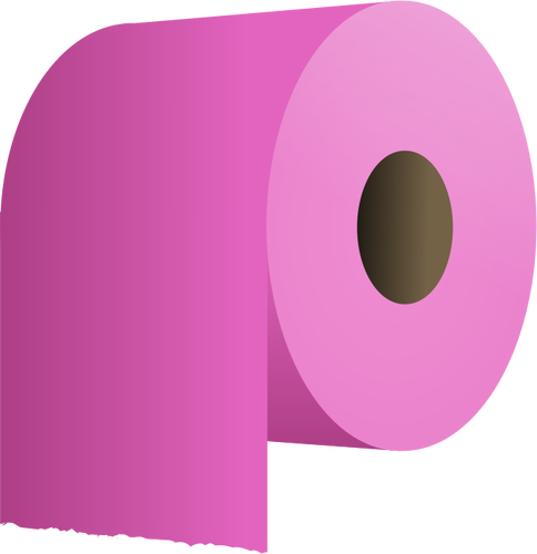 Rollo de papel higiénico en la ilustración vectorial rosa