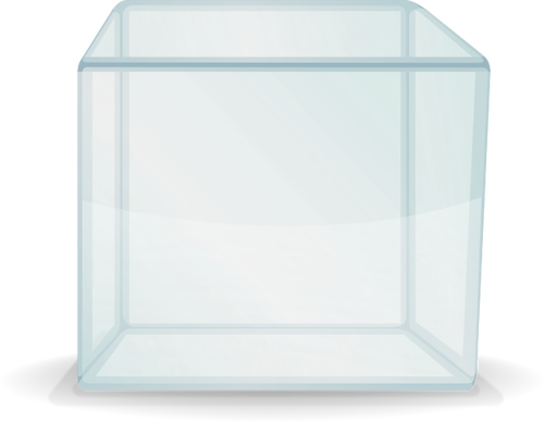 Vector image of transparent cube box