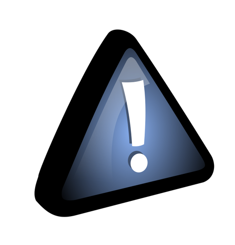 Векторный рисунок восклицательный знак в синий треугольник