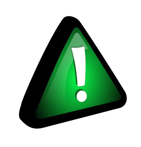 Векторный рисунок восклицательный знак в зеленый треугольник