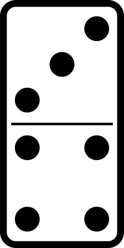 Domino tile 3-4 vector image