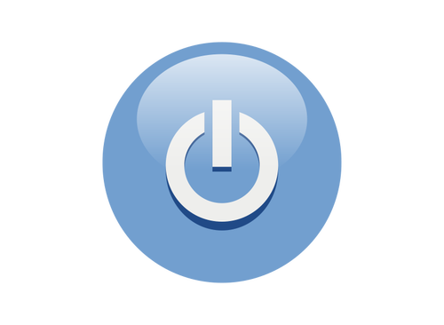 Blue power button vector graphics