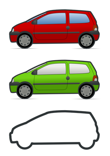 Rood en groen Renault Twingo vector