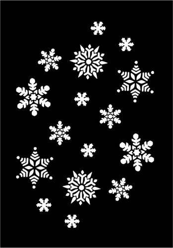 Immagine vettoriale dei fiocchi di neve bianche su sfondo nero