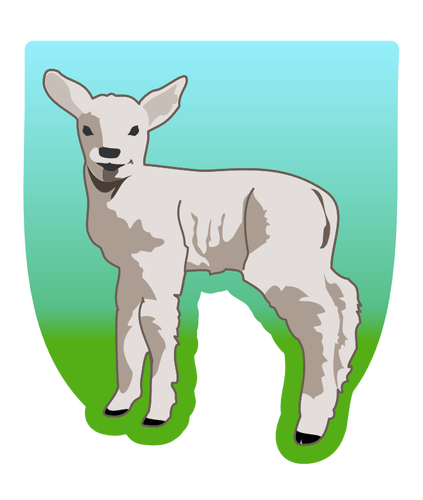 Vector illustration of young lamb