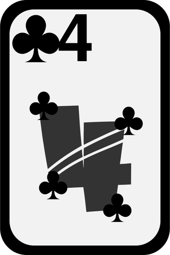 Quatre des image vectorielle de Clubs funky carte à jouer