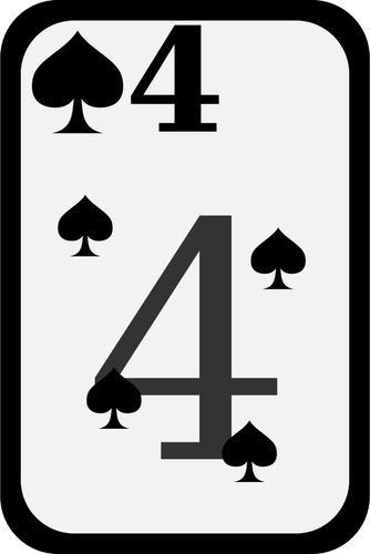 Quatre de pique funky jeux de cartes vectorielles clipart