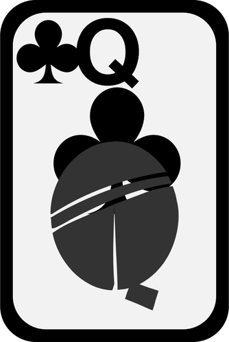 Queen of Clubs funky pelikortti vektori kuva