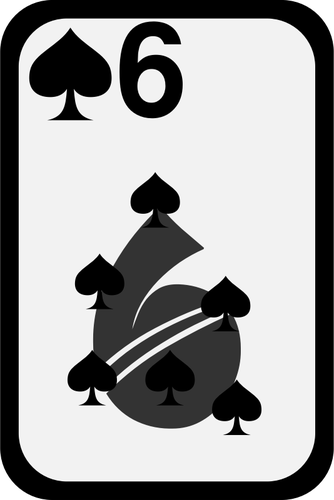 Sei di picche carta da gioco funky vector ClipArt