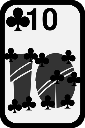 Zehn der Clubs funky Spielkarte Vektor-Bild