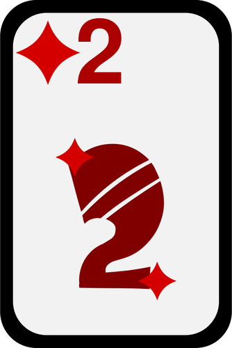 Two of Diamonds funky playing card vector clip art