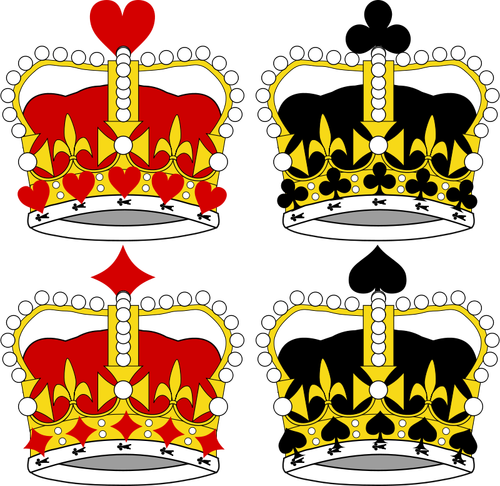 Selection of king crowns vector illustration