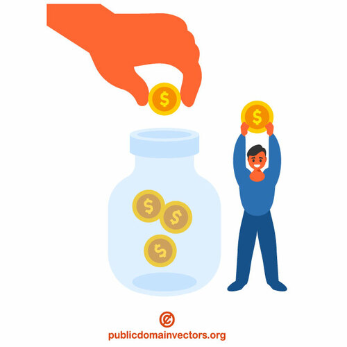 Money donations vector concept