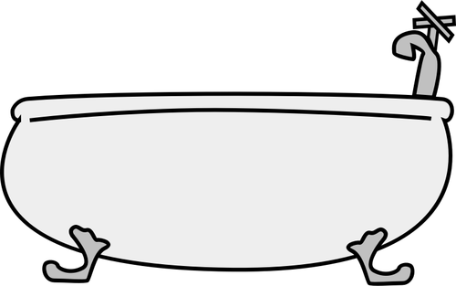 Vista lateral de ilustração vetorial de banheira