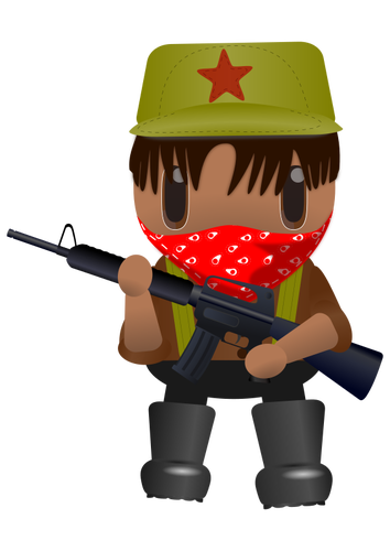 Soldato rivoluzionario con una pistola