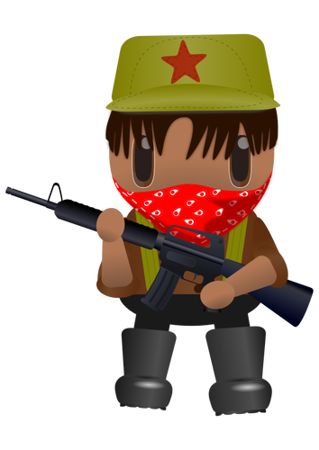 Revolutionary soldier with a gun