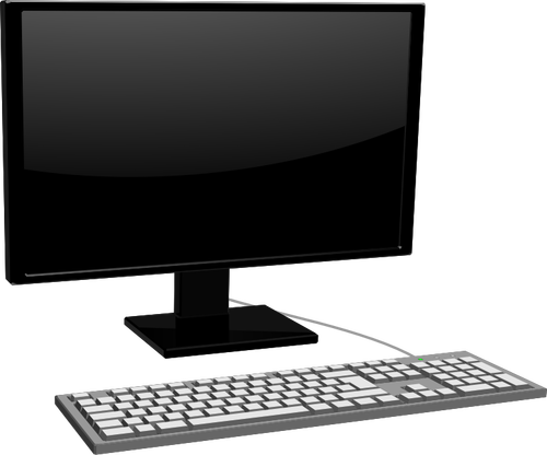 Image vectorielle du moniteur avec clavier