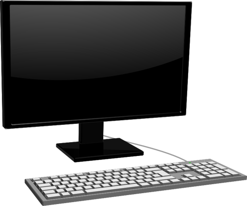 Imagine vectorială de monitor cu tastatura