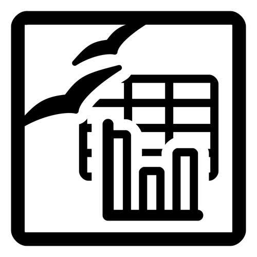 Vector illustration of monochrome spreadsheet file type sign