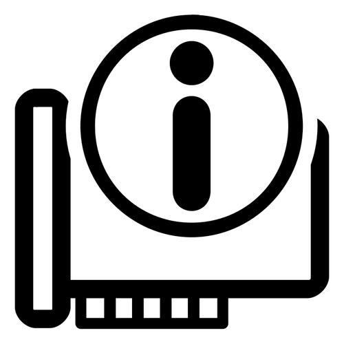 Immagine di vettore di icona monocromatica hardware informazioni KDE