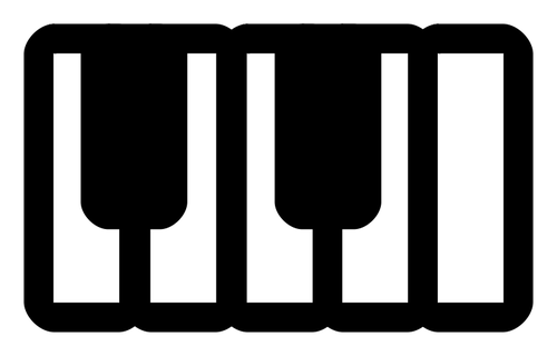 Vector illustraties van monochrome piano pictogram