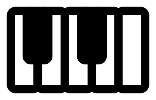 Prediseñadas de vector del pictograma piano monocromo