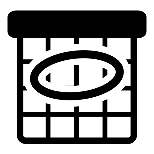 Gambar vektor icon utama jadwal hitam dan putih