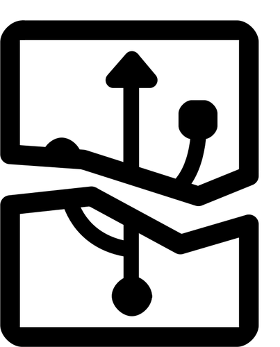 Vectorafbeeldingen van gebroken USB stekker teken