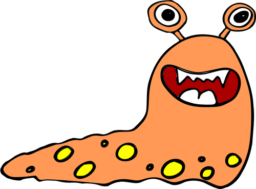 Orange cartoon monster.