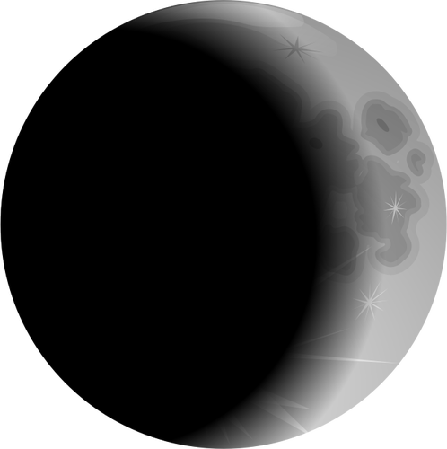 Ilustracja z księżycem czarny